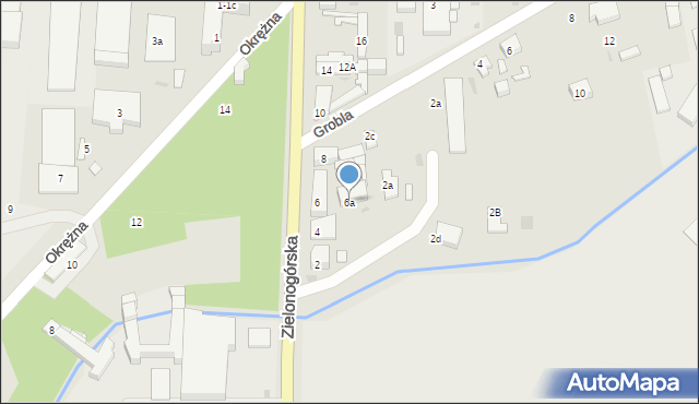 Nowa Sól, Zielonogórska, 6a, mapa Nowa Sól