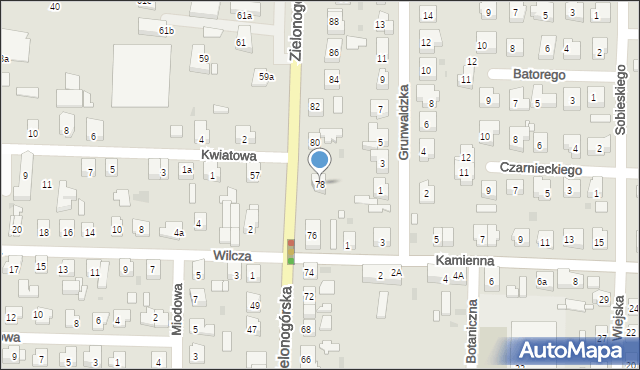 Nowa Sól, Zielonogórska, 78, mapa Nowa Sól