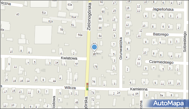 Nowa Sól, Zielonogórska, 80, mapa Nowa Sól