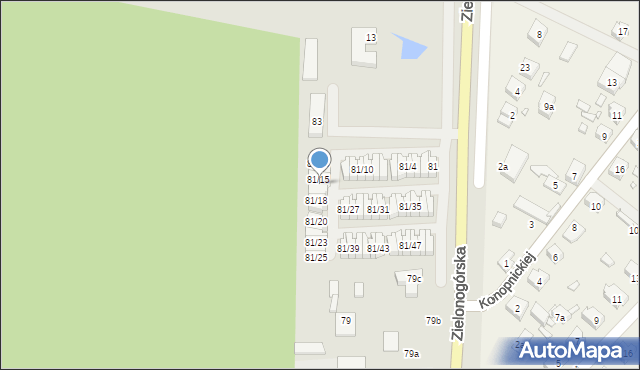Nowa Sól, Zielonogórska, 81/16, mapa Nowa Sól