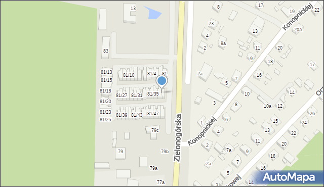 Nowa Sól, Zielonogórska, 81/37, mapa Nowa Sól