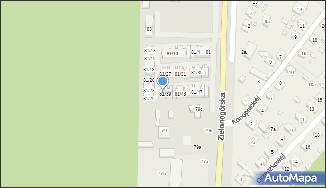 Nowa Sól, Zielonogórska, 81/38, mapa Nowa Sól