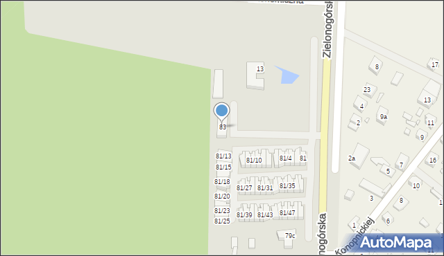 Nowa Sól, Zielonogórska, 83, mapa Nowa Sól