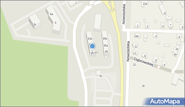 Nowa Sól, Zielonogórska, 93, mapa Nowa Sól