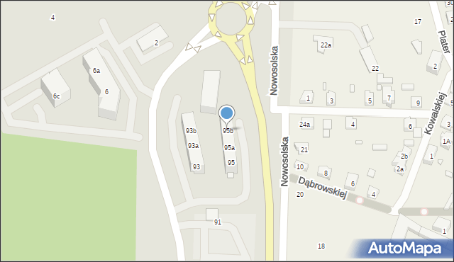 Nowa Sól, Zielonogórska, 95b, mapa Nowa Sól