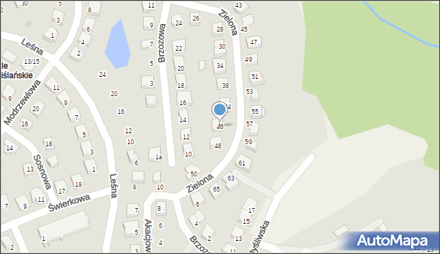 Nowe, Zielona, 46, mapa Nowe