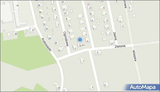 Nowogród Bobrzański, Zielona, 4, mapa Nowogród Bobrzański