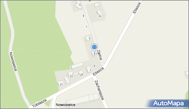 Nowosielce, Zielna, 3, mapa Nowosielce