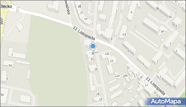 Olecko, Zielona, 35, mapa Olecko