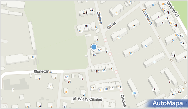 Olecko, Zielona, 5C, mapa Olecko