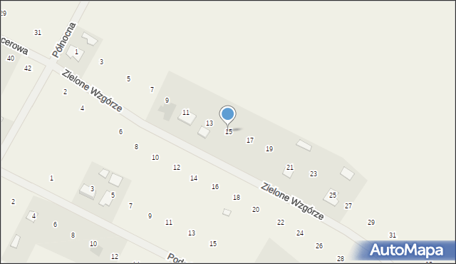 Oleszno, Zielone Wzgórze, 15, mapa Oleszno