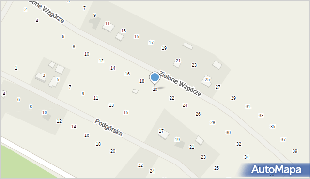 Oleszno, Zielone Wzgórze, 20, mapa Oleszno