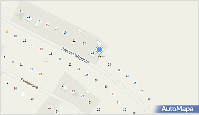 Oleszno, Zielone Wzgórze, 27, mapa Oleszno