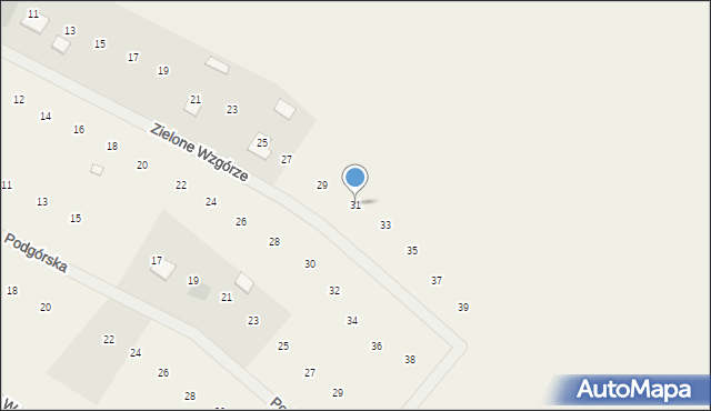 Oleszno, Zielone Wzgórze, 31, mapa Oleszno