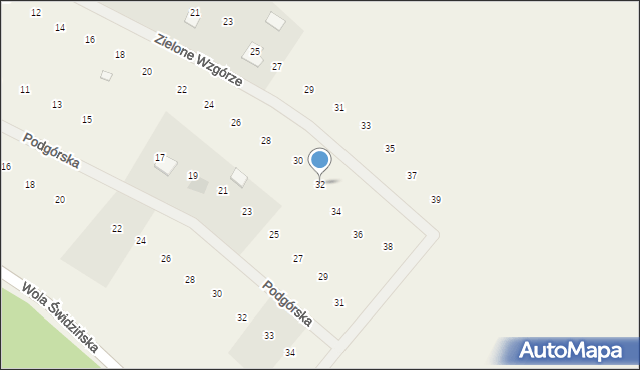 Oleszno, Zielone Wzgórze, 32, mapa Oleszno
