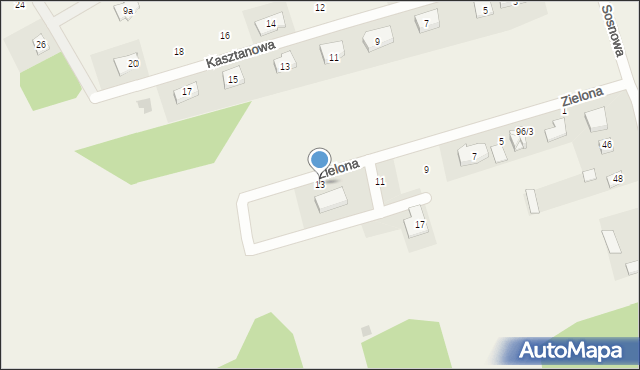 Olmonty, Zielona, 13, mapa Olmonty