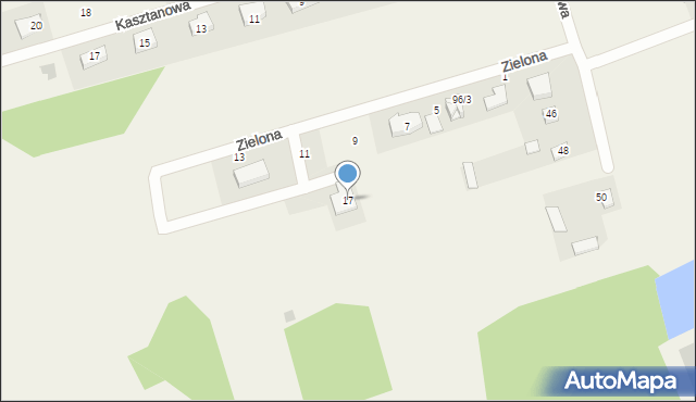 Olmonty, Zielona, 17, mapa Olmonty