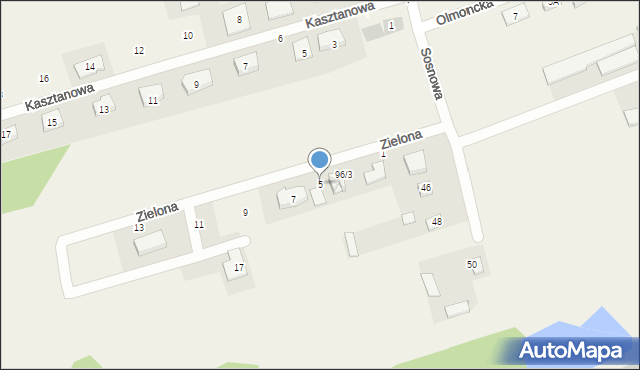 Olmonty, Zielona, 5, mapa Olmonty