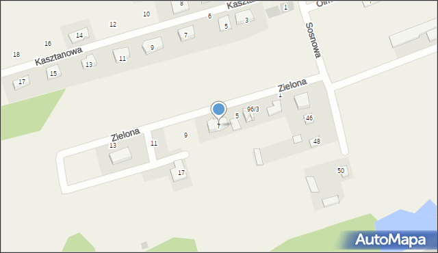 Olmonty, Zielona, 7, mapa Olmonty