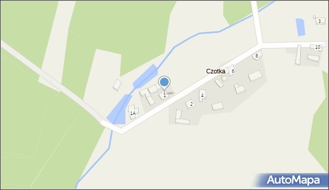 Olszyna, Zielona, 1, mapa Olszyna