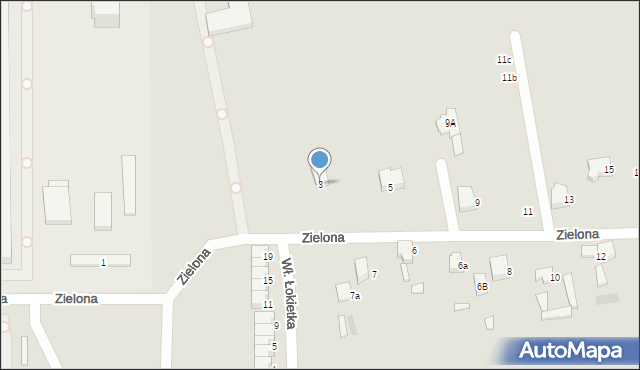 Opoczno, Zielona, 3, mapa Opoczno