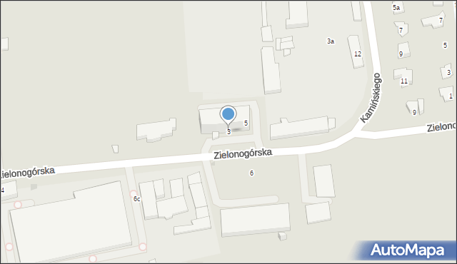Opole, Zielonogórska, 3, mapa Opola