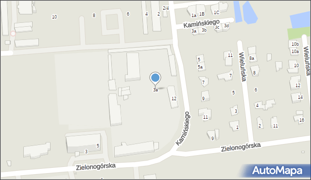 Opole, Zielonogórska, 3a, mapa Opola