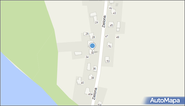 Osiek, Zielona, 32, mapa Osiek