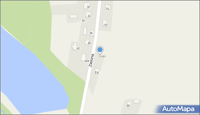 Osiek, Zielona, 53b, mapa Osiek