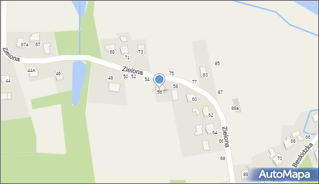 Osiek, Zielona, 56, mapa Osiek