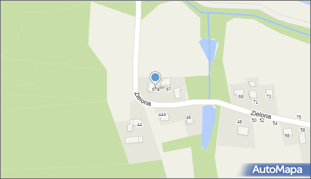 Osiek, Zielona, 67a, mapa Osiek