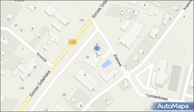 Osielsko, Ziołowa, 2, mapa Osielsko