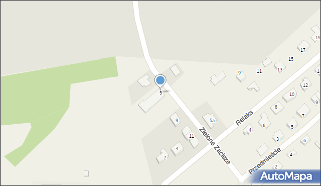 Osiniec, Zielone Zacisze, 5, mapa Osiniec