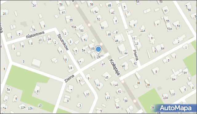 Otwock, Zielna, 2A, mapa Otwock