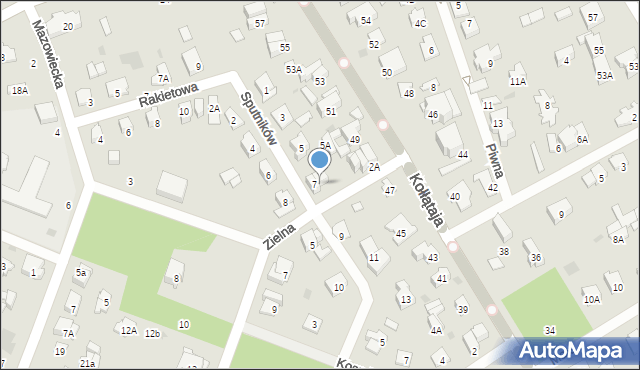 Otwock, Zielna, 4, mapa Otwock