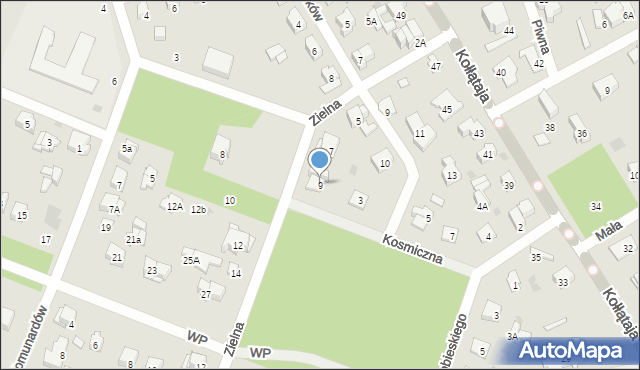 Otwock, Zielna, 9, mapa Otwock