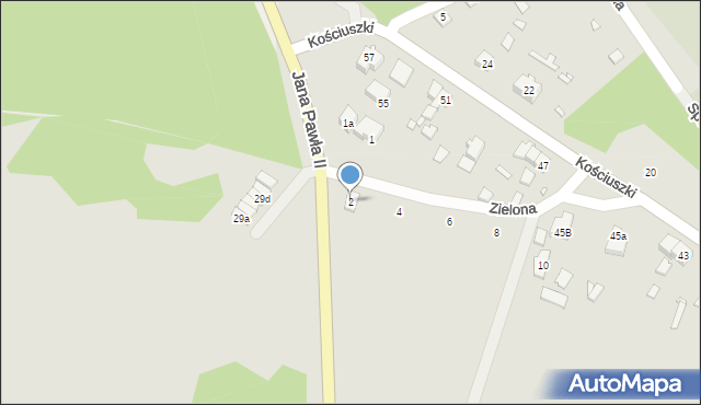 Otyń, Zielona, 2, mapa Otyń