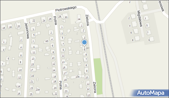 Owińska, Zielona, 5, mapa Owińska