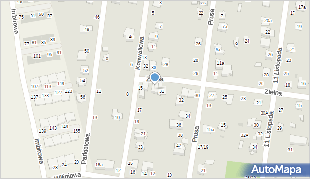 Ożarów Mazowiecki, Zielna, 33, mapa Ożarów Mazowiecki
