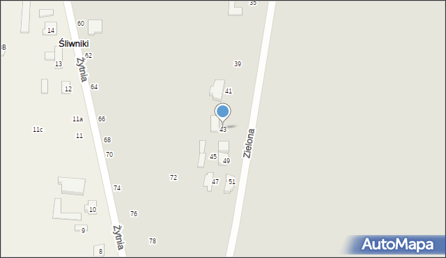 Ozorków, Zielona, 43, mapa Ozorków