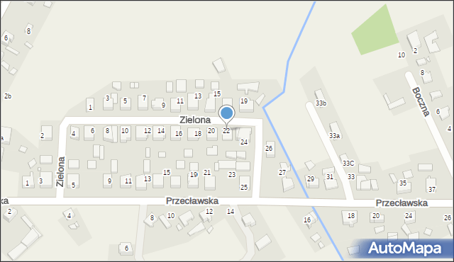 Pamiątkowo, Zielona, 22, mapa Pamiątkowo