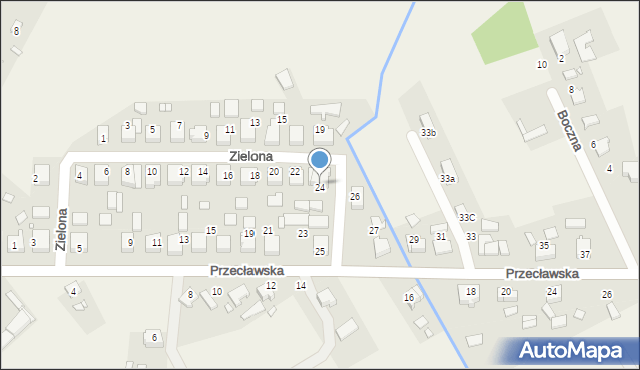 Pamiątkowo, Zielona, 24, mapa Pamiątkowo