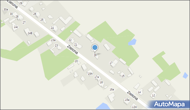 Panki, Zielona, 19, mapa Panki