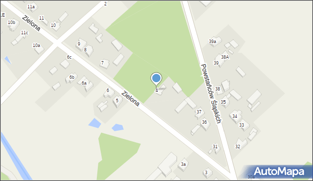 Panki, Zielona, 4, mapa Panki