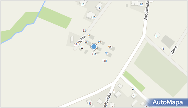 Pasikurowice, Zielna, 11b, mapa Pasikurowice