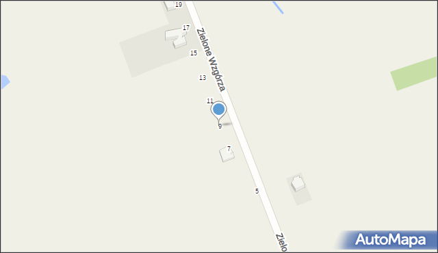 Pawłowice, Zielone Wzgórza, 9, mapa Pawłowice