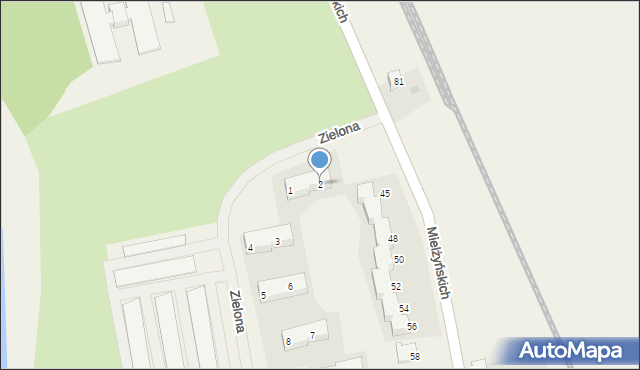 Pawłowice, Zielona, 2, mapa Pawłowice