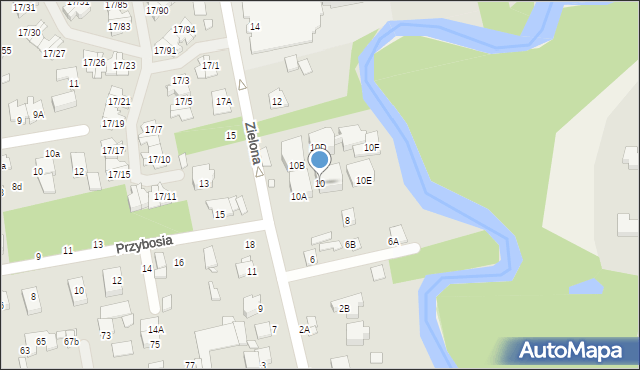 Piaseczno, Zielona, 10, mapa Piaseczno