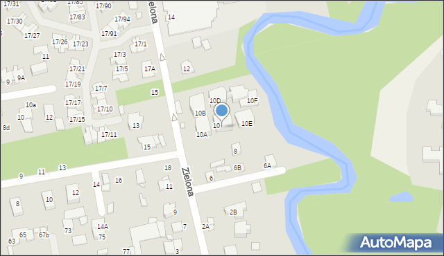 Piaseczno, Zielona, 10C, mapa Piaseczno