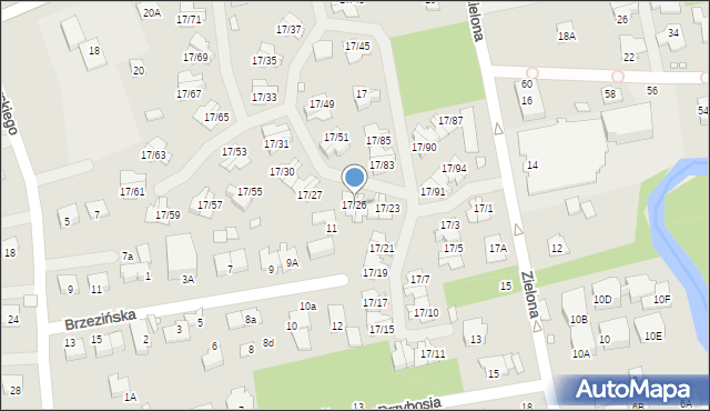 Piaseczno, Zielona, 17/26, mapa Piaseczno